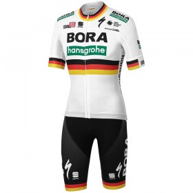 Conjunto Maillot + Culotte Corto con tirantes 2020 BORA-hansgrohe Campeonato de Alemania N001
